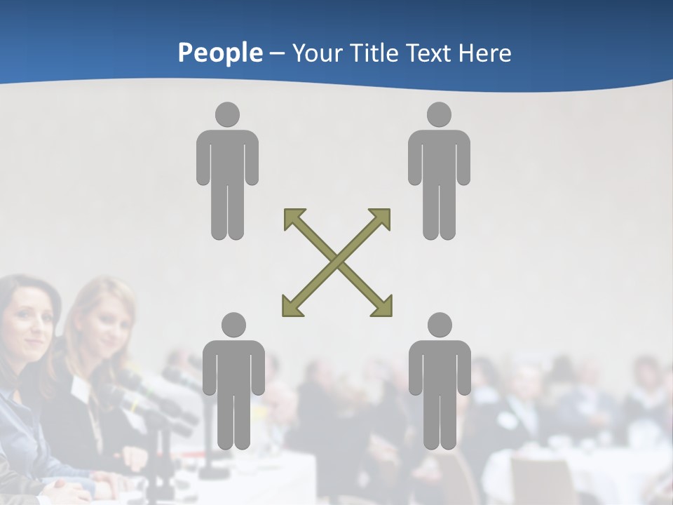 A Group Of People Sitting At A Table In Front Of Microphones PowerPoint Template