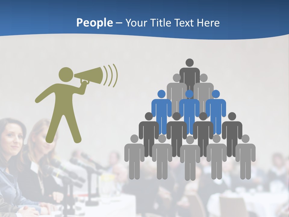 A Group Of People Sitting At A Table In Front Of Microphones PowerPoint Template