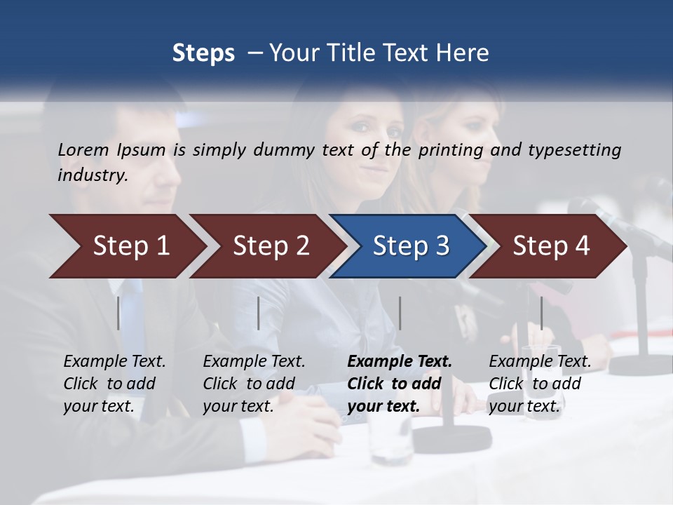A Group Of People Sitting At A Table With Microphones PowerPoint Template