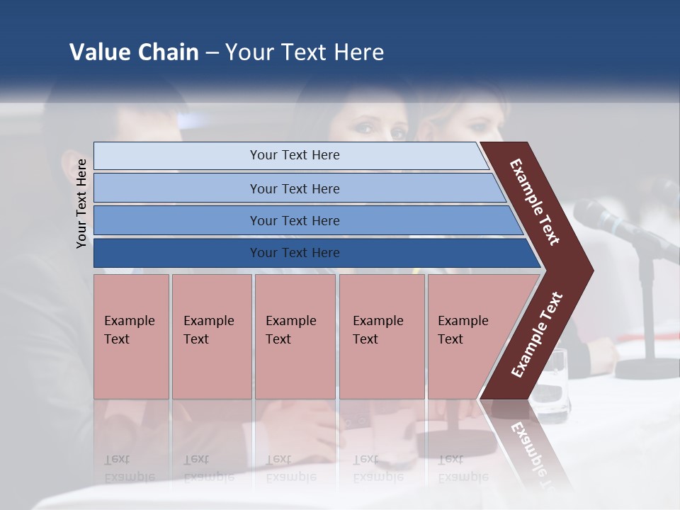 A Group Of People Sitting At A Table With Microphones PowerPoint Template