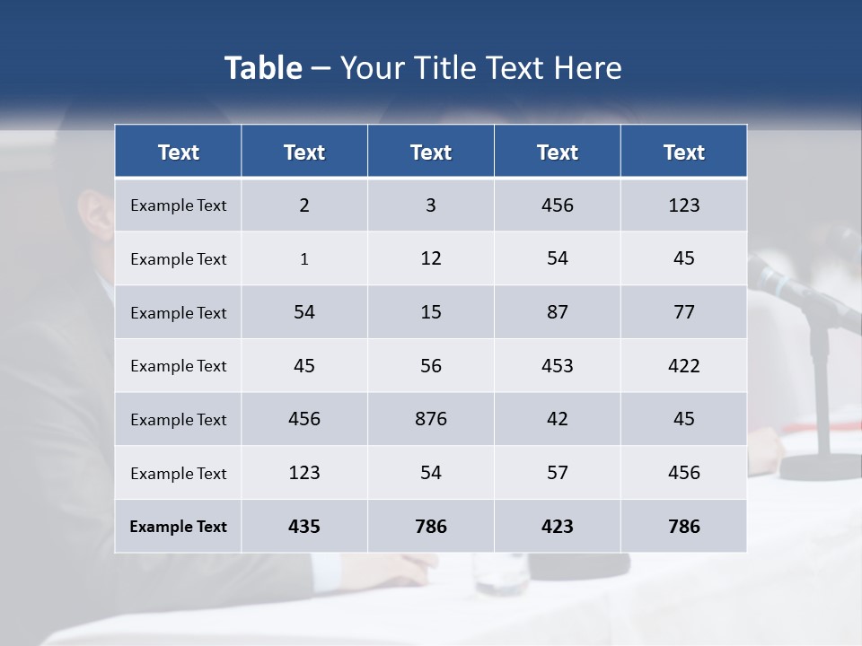 A Group Of People Sitting At A Table With Microphones PowerPoint Template
