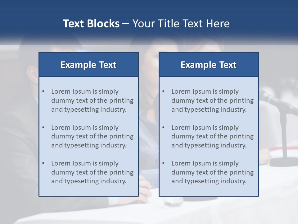 A Group Of People Sitting At A Table With Microphones PowerPoint Template