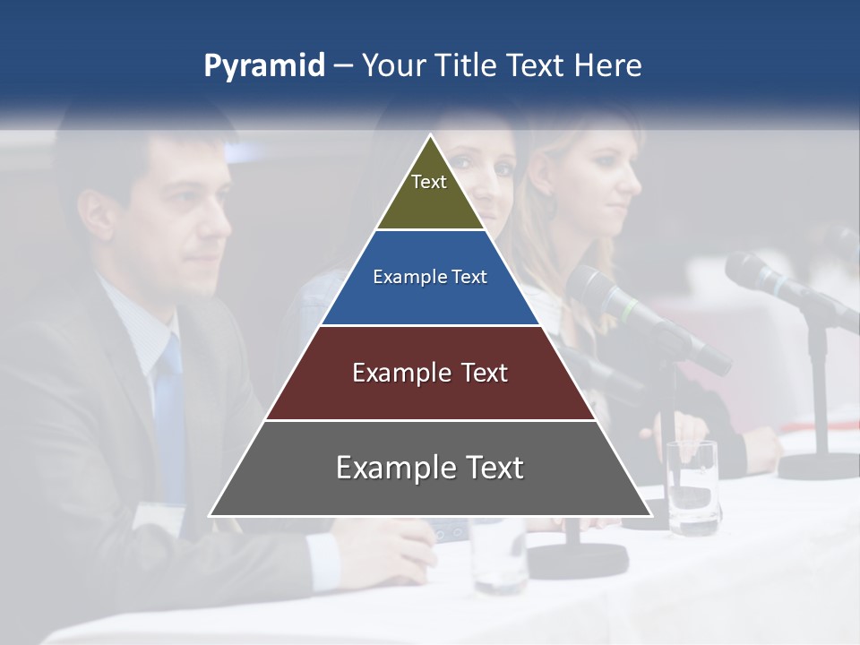 A Group Of People Sitting At A Table With Microphones PowerPoint Template