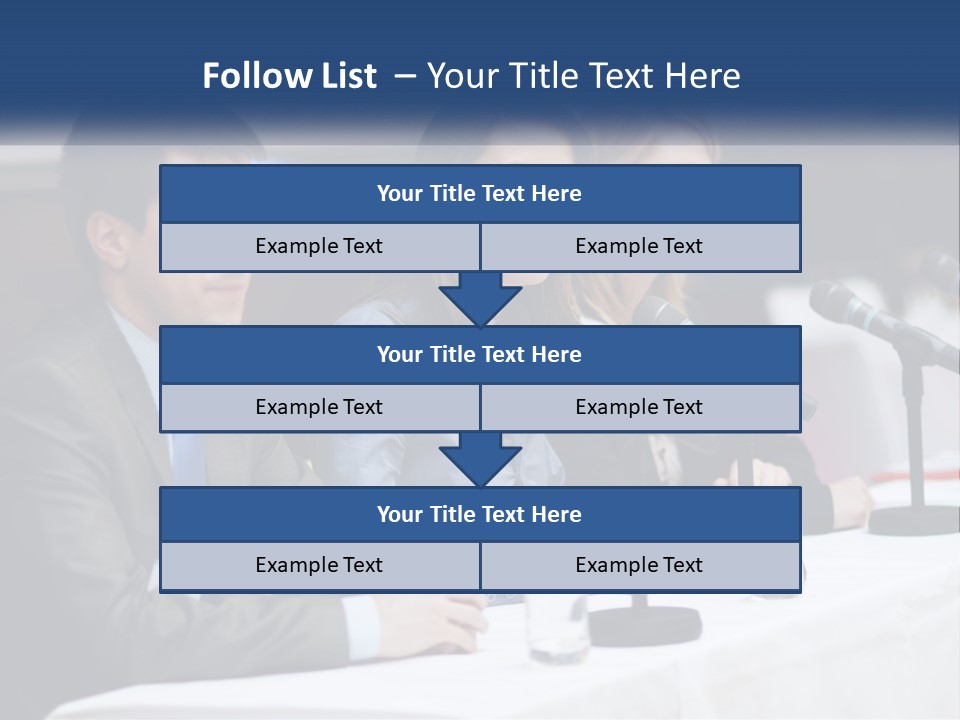 A Group Of People Sitting At A Table With Microphones PowerPoint Template