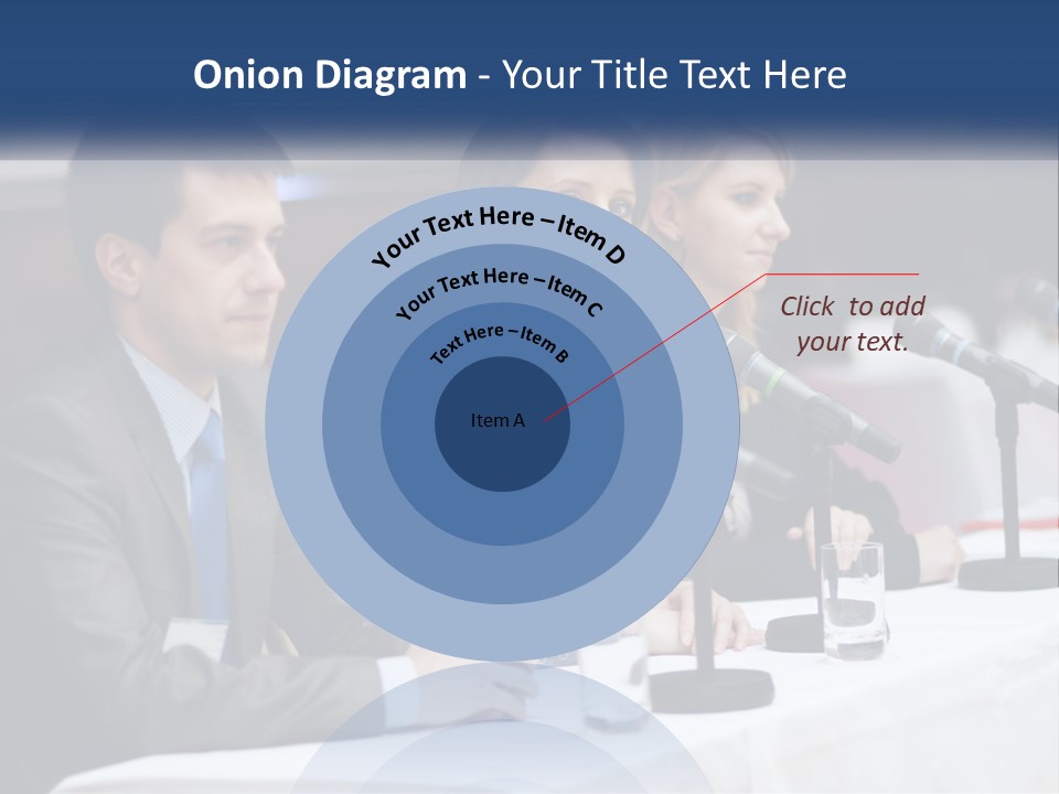 A Group Of People Sitting At A Table With Microphones PowerPoint Template