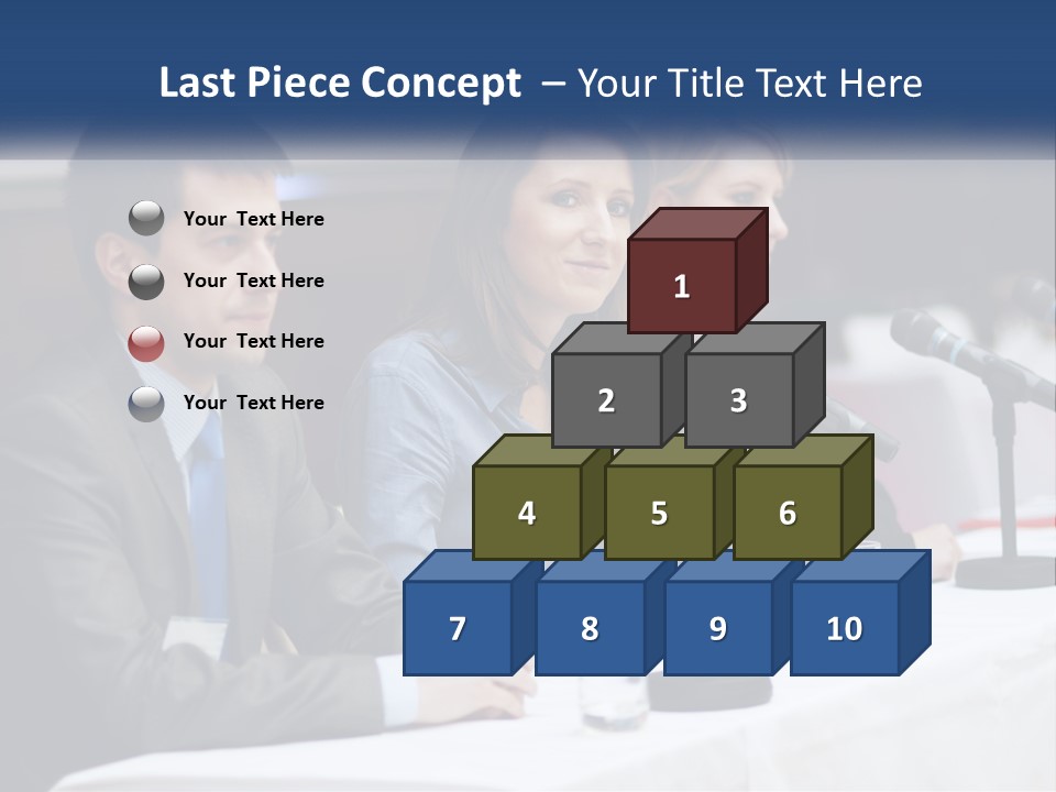 A Group Of People Sitting At A Table With Microphones PowerPoint Template