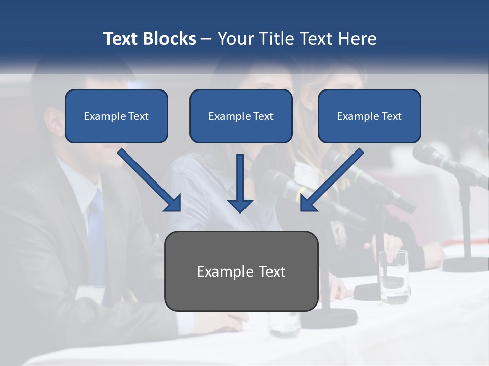 A Group Of People Sitting At A Table With Microphones PowerPoint Template