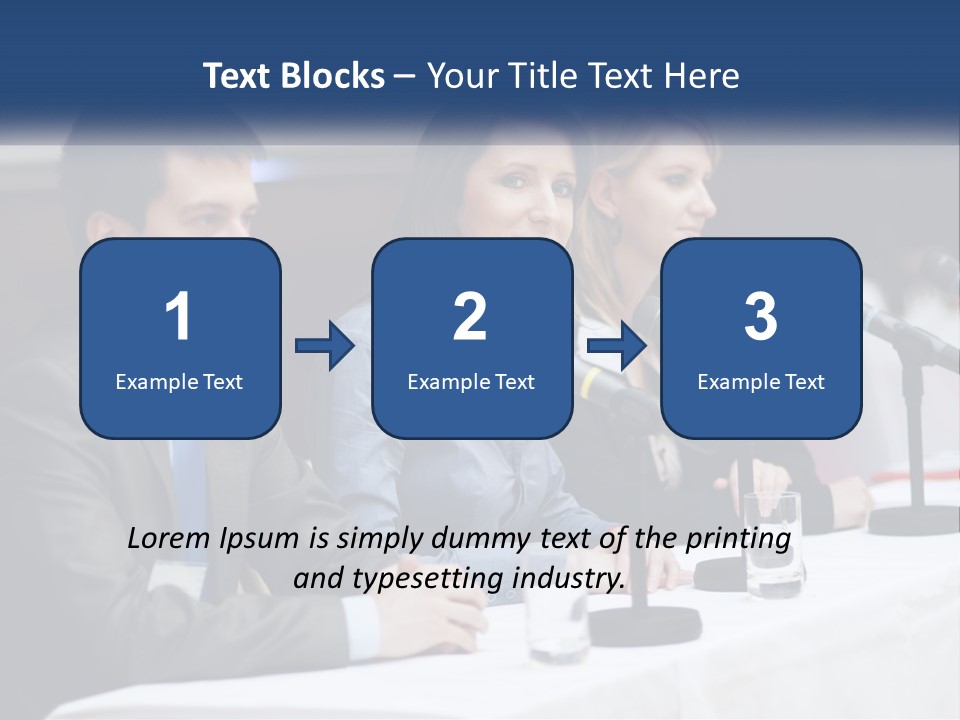 A Group Of People Sitting At A Table With Microphones PowerPoint Template