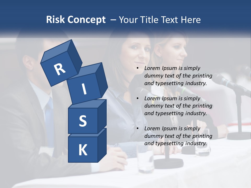 A Group Of People Sitting At A Table With Microphones PowerPoint Template