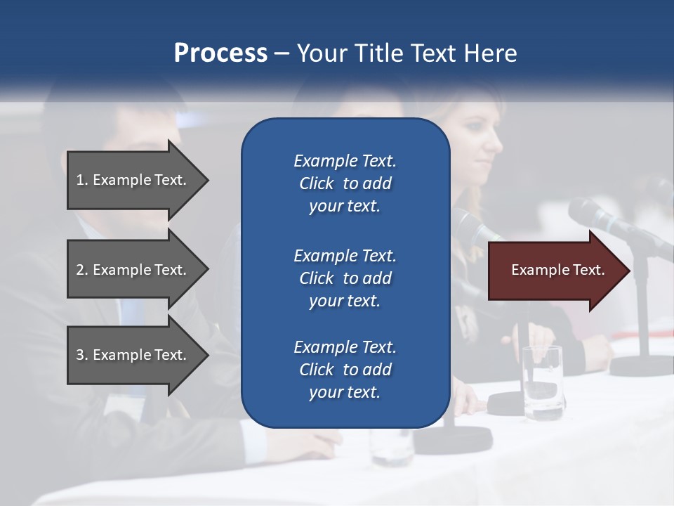 A Group Of People Sitting At A Table With Microphones PowerPoint Template