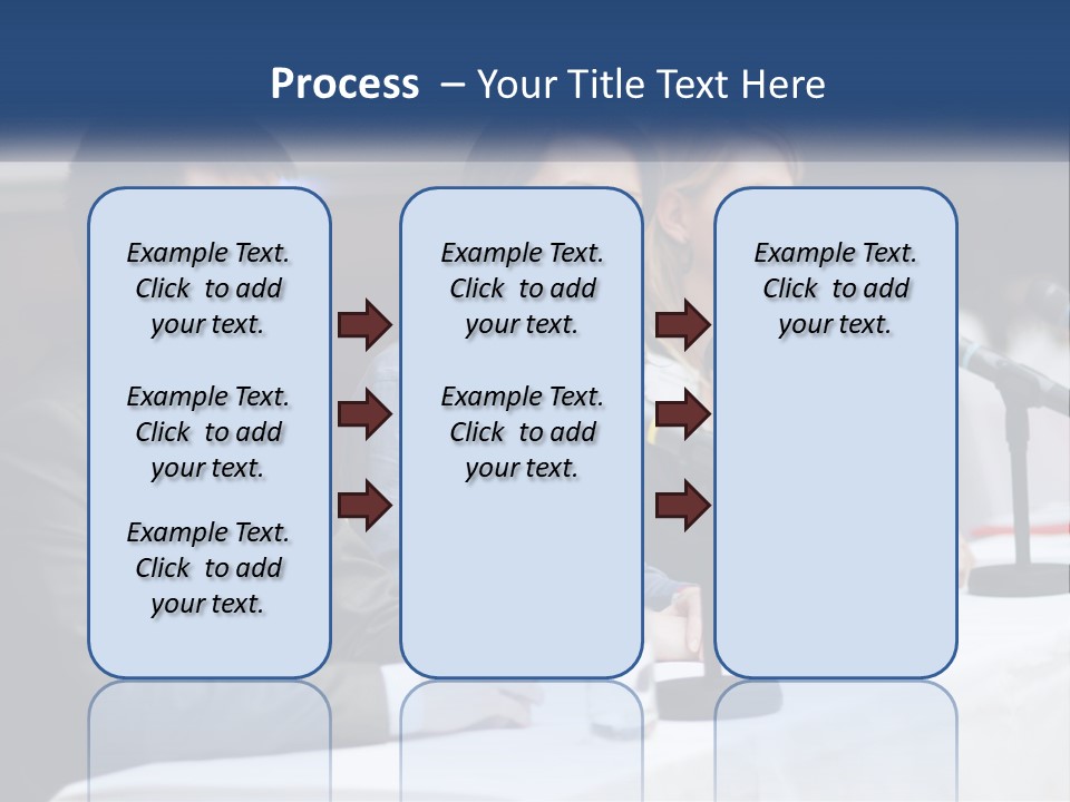 A Group Of People Sitting At A Table With Microphones PowerPoint Template