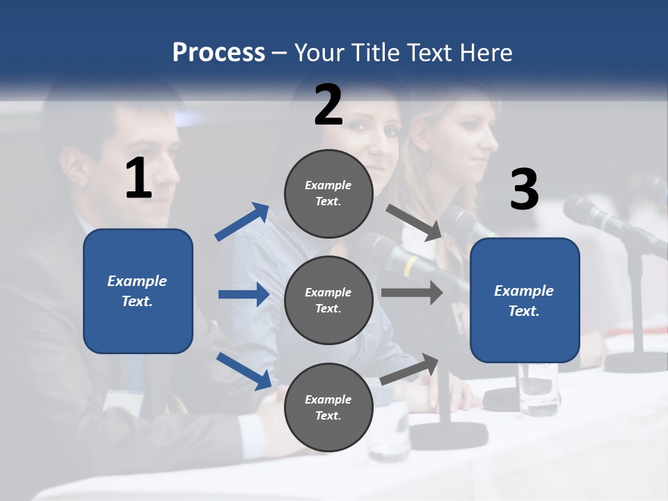 A Group Of People Sitting At A Table With Microphones PowerPoint Template
