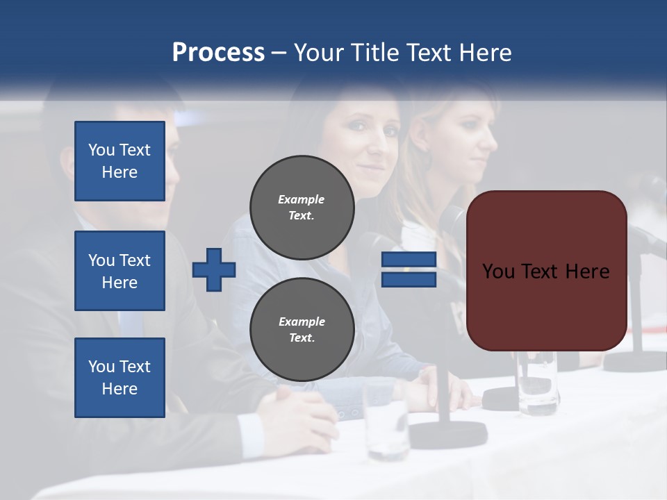 A Group Of People Sitting At A Table With Microphones PowerPoint Template