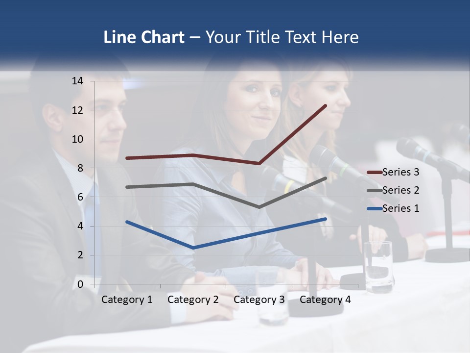 A Group Of People Sitting At A Table With Microphones PowerPoint Template