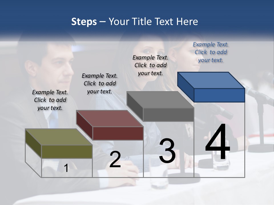 A Group Of People Sitting At A Table With Microphones PowerPoint Template