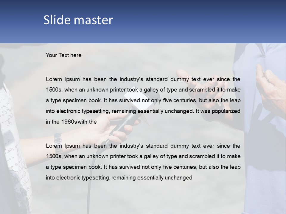 A Person Holding A Microphone With A Microphone In Front Of Them PowerPoint Template