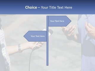 A Person Holding A Microphone With A Microphone In Front Of Them PowerPoint Template