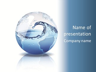 A Water Globe With A Wave Coming Out Of It PowerPoint Template