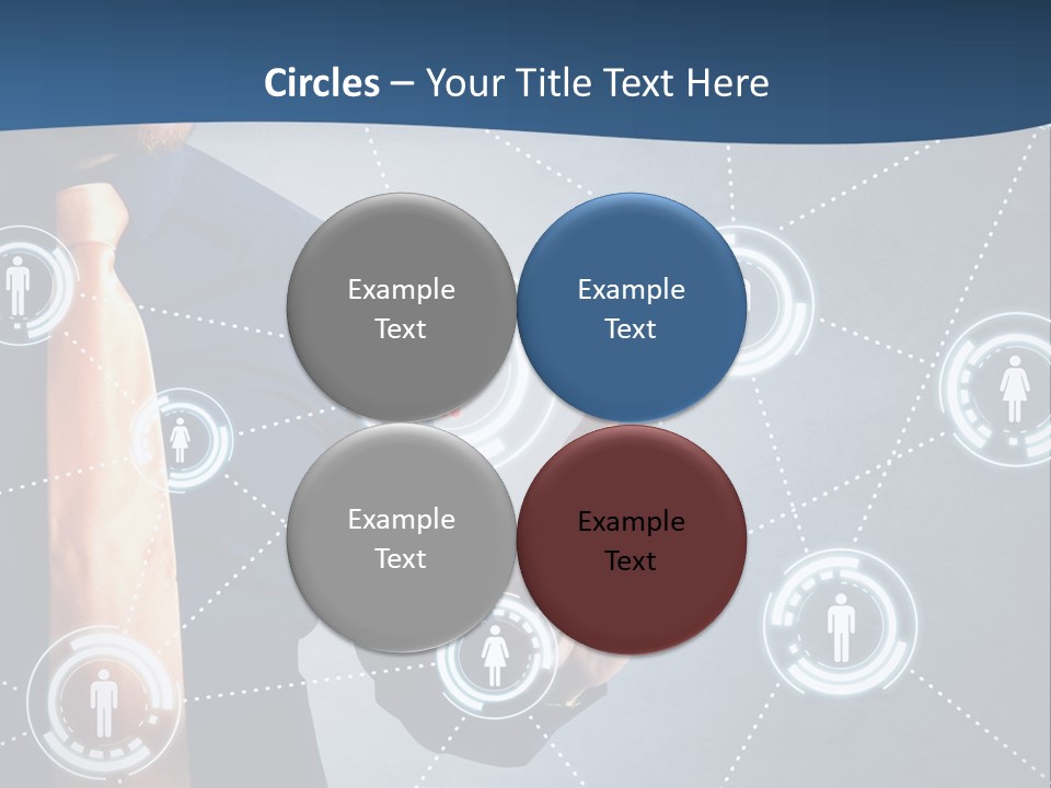 A Man In A Tie Is Pointing To A Network Of People PowerPoint Template