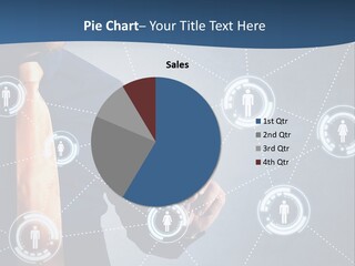 A Man In A Tie Is Pointing To A Network Of People PowerPoint Template