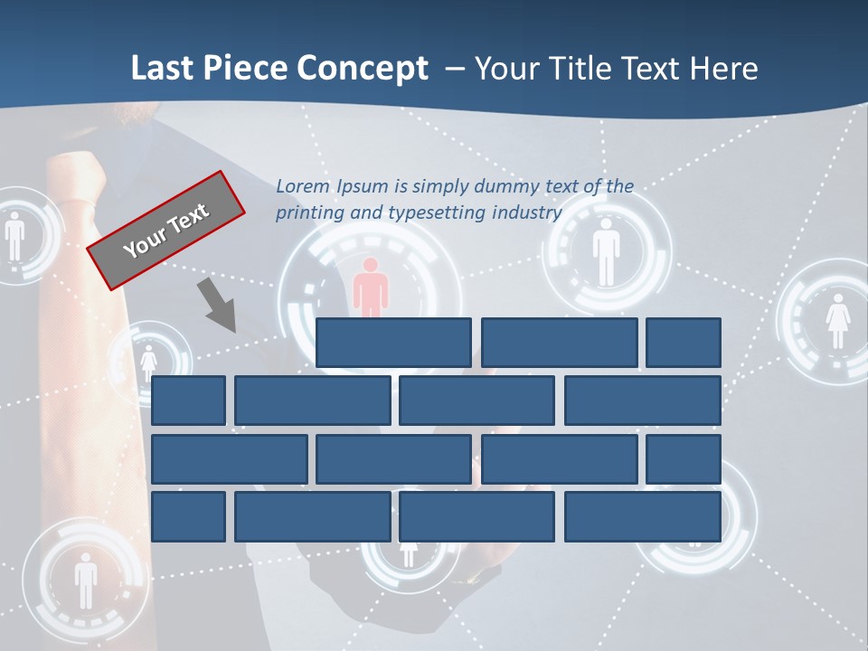 A Man In A Tie Is Pointing To A Network Of People PowerPoint Template