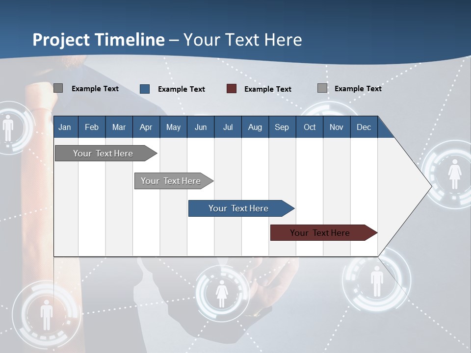 A Man In A Tie Is Pointing To A Network Of People PowerPoint Template