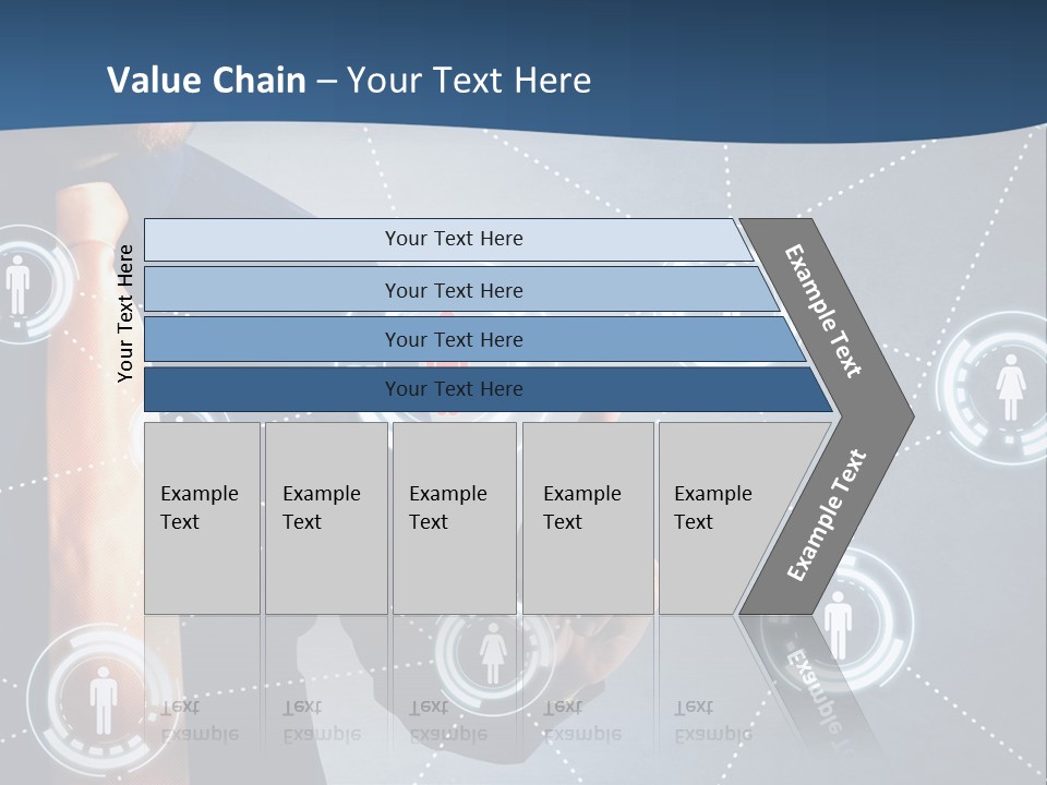 A Man In A Tie Is Pointing To A Network Of People PowerPoint Template
