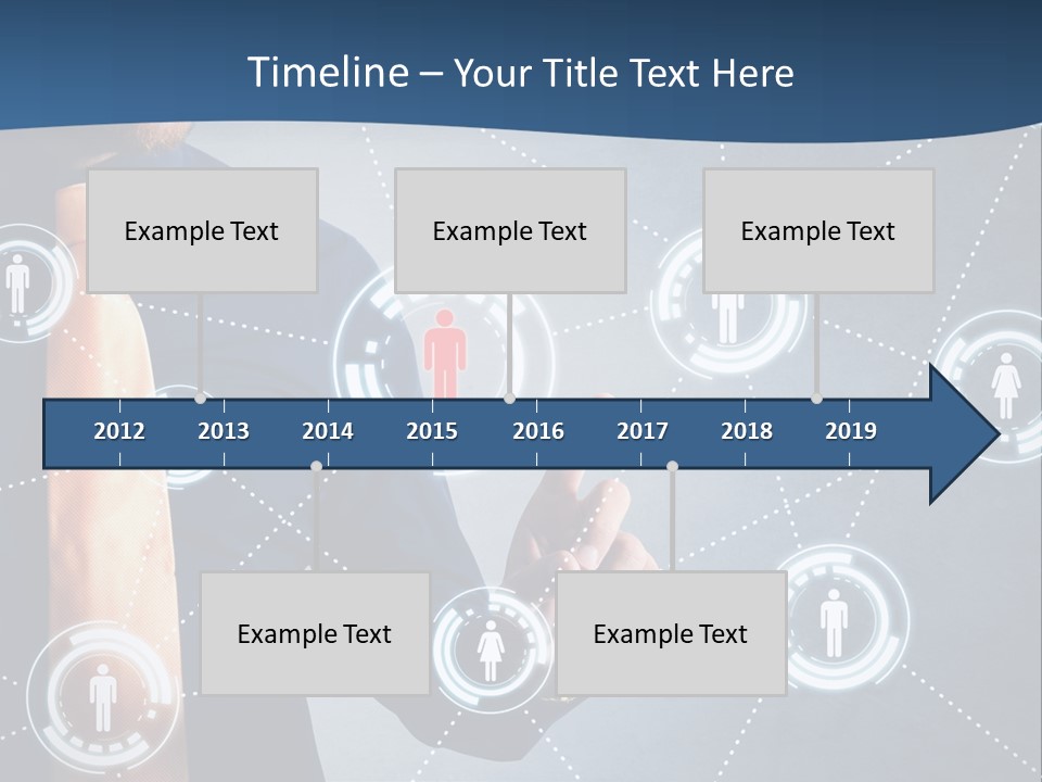A Man In A Tie Is Pointing To A Network Of People PowerPoint Template