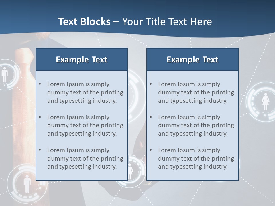 A Man In A Tie Is Pointing To A Network Of People PowerPoint Template