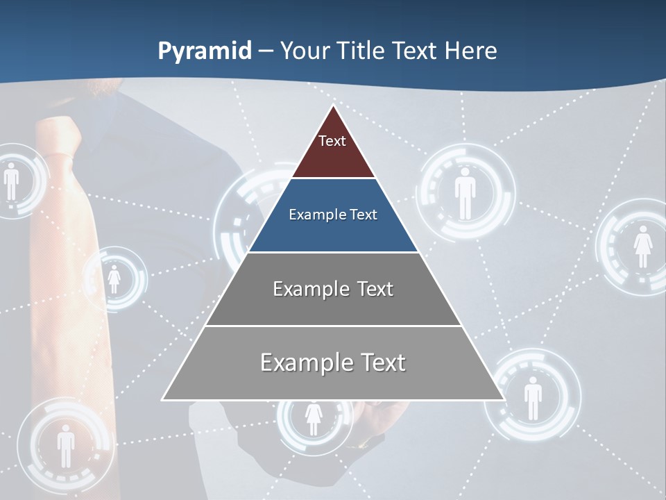 A Man In A Tie Is Pointing To A Network Of People PowerPoint Template