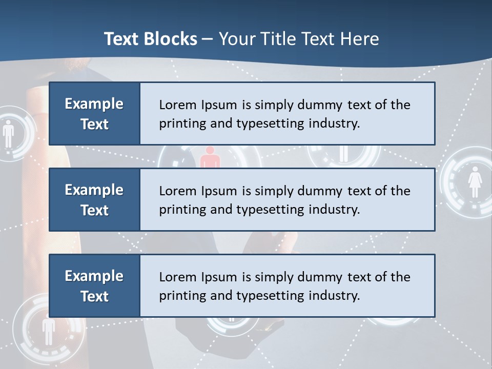 A Man In A Tie Is Pointing To A Network Of People PowerPoint Template