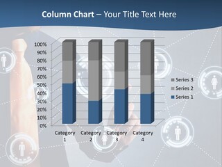 A Man In A Tie Is Pointing To A Network Of People PowerPoint Template