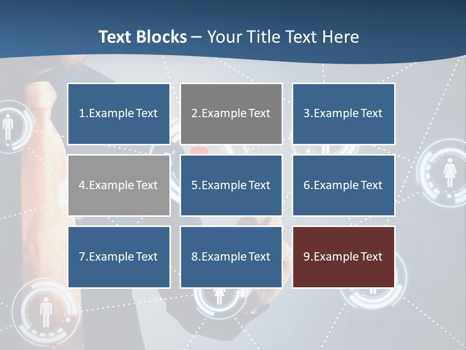 A Man In A Tie Is Pointing To A Network Of People PowerPoint Template