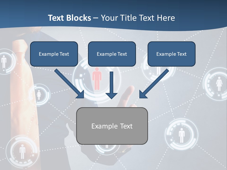 A Man In A Tie Is Pointing To A Network Of People PowerPoint Template
