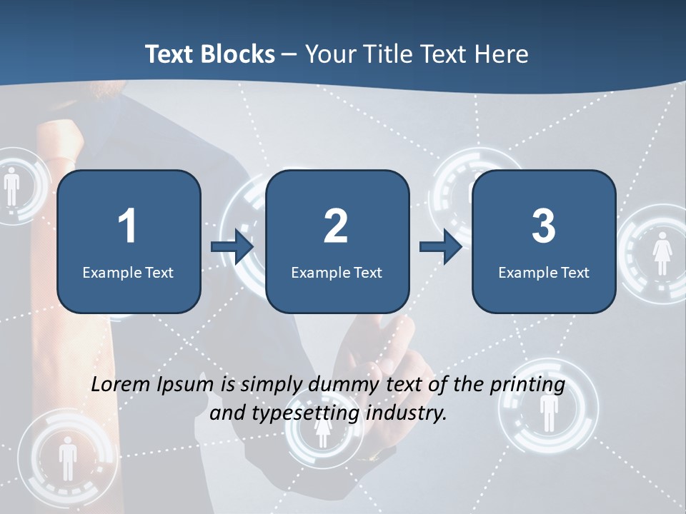 A Man In A Tie Is Pointing To A Network Of People PowerPoint Template