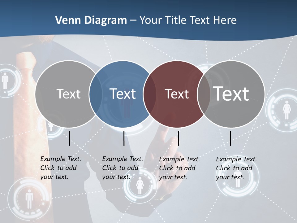 A Man In A Tie Is Pointing To A Network Of People PowerPoint Template