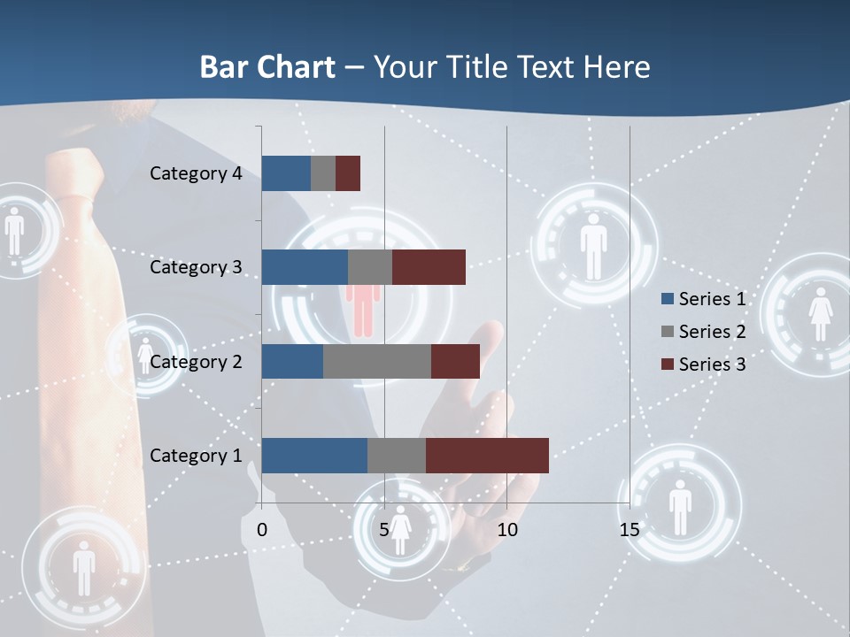A Man In A Tie Is Pointing To A Network Of People PowerPoint Template