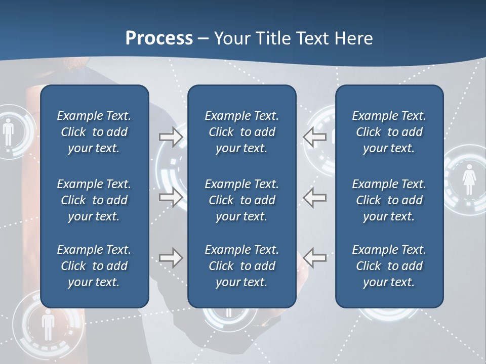 A Man In A Tie Is Pointing To A Network Of People PowerPoint Template