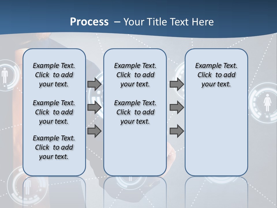 A Man In A Tie Is Pointing To A Network Of People PowerPoint Template