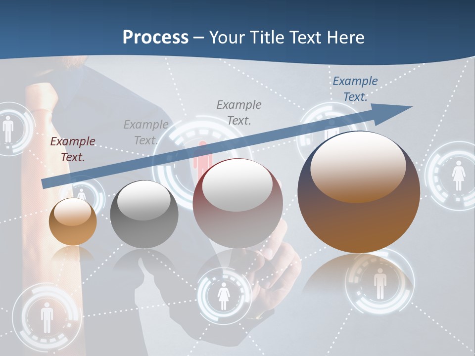 A Man In A Tie Is Pointing To A Network Of People PowerPoint Template