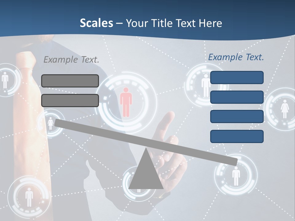 A Man In A Tie Is Pointing To A Network Of People PowerPoint Template
