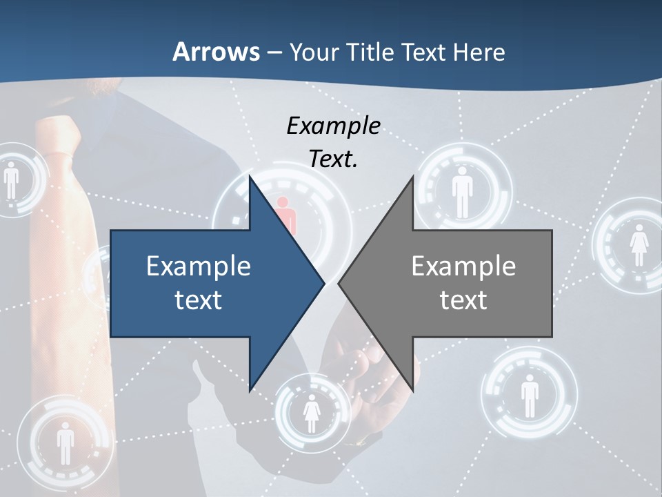 A Man In A Tie Is Pointing To A Network Of People PowerPoint Template