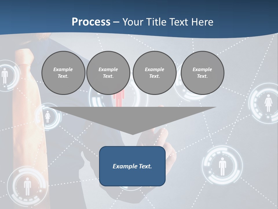 A Man In A Tie Is Pointing To A Network Of People PowerPoint Template