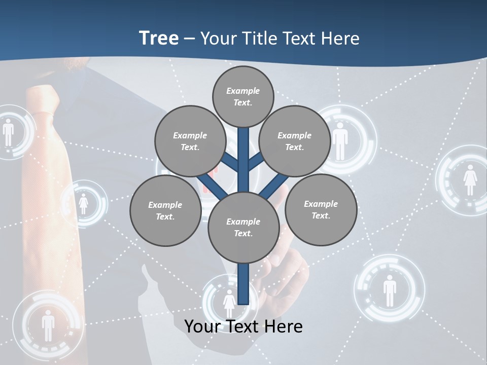 A Man In A Tie Is Pointing To A Network Of People PowerPoint Template