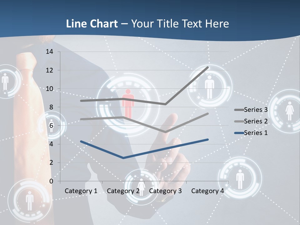 A Man In A Tie Is Pointing To A Network Of People PowerPoint Template