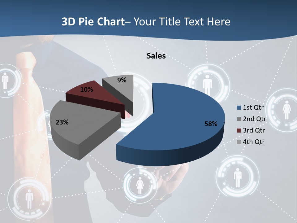 A Man In A Tie Is Pointing To A Network Of People PowerPoint Template