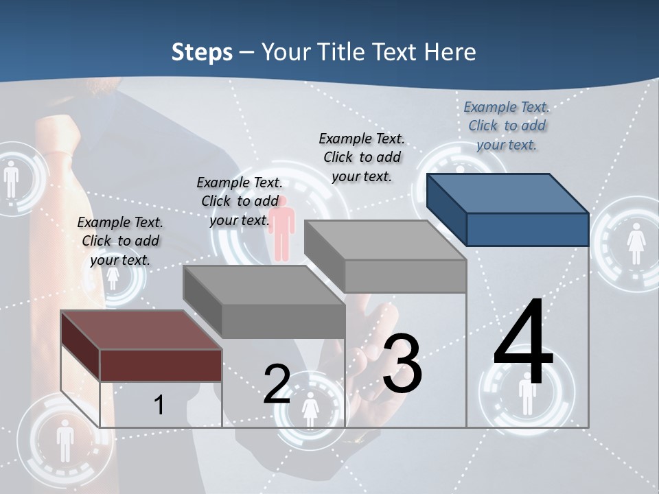 A Man In A Tie Is Pointing To A Network Of People PowerPoint Template