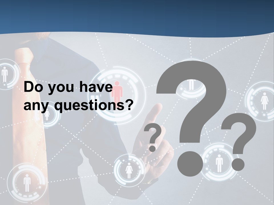 A Man In A Tie Is Pointing To A Network Of People PowerPoint Template