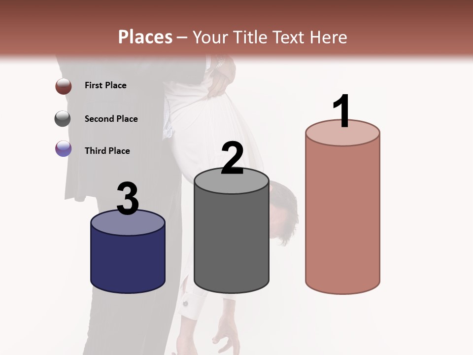 Two Men In Suits Are Doing A Handstand On Each Other PowerPoint Template