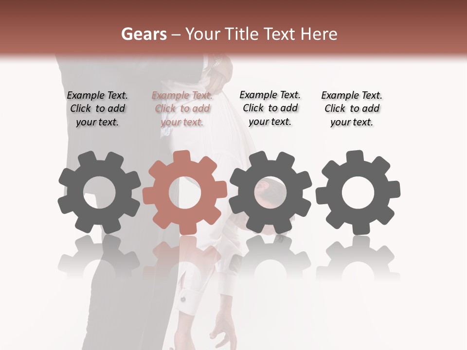 Two Men In Suits Are Doing A Handstand On Each Other PowerPoint Template